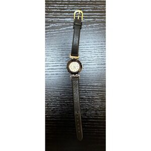 Suisse Ralph Womens Quartz Watch black Champagne Dial black Leather Speidel
